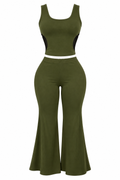 Olive Cutout Flare Set
