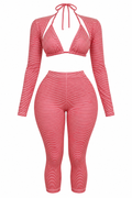 Pink Knit Pants Set