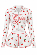Cherry Print Hooded Set