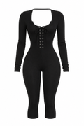 Black Lace-Up Jumpsuit