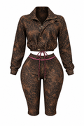 Leopard Print Jacket Set